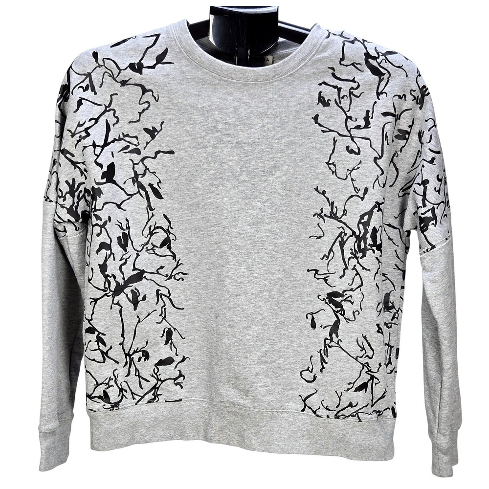 Women's Balenciaga Size S Gray Abstract Branch Print Cotton‎ Sweatshirt